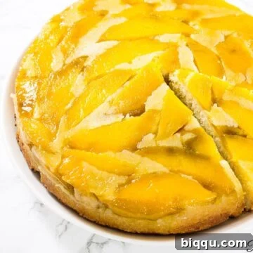 upside down mango cake