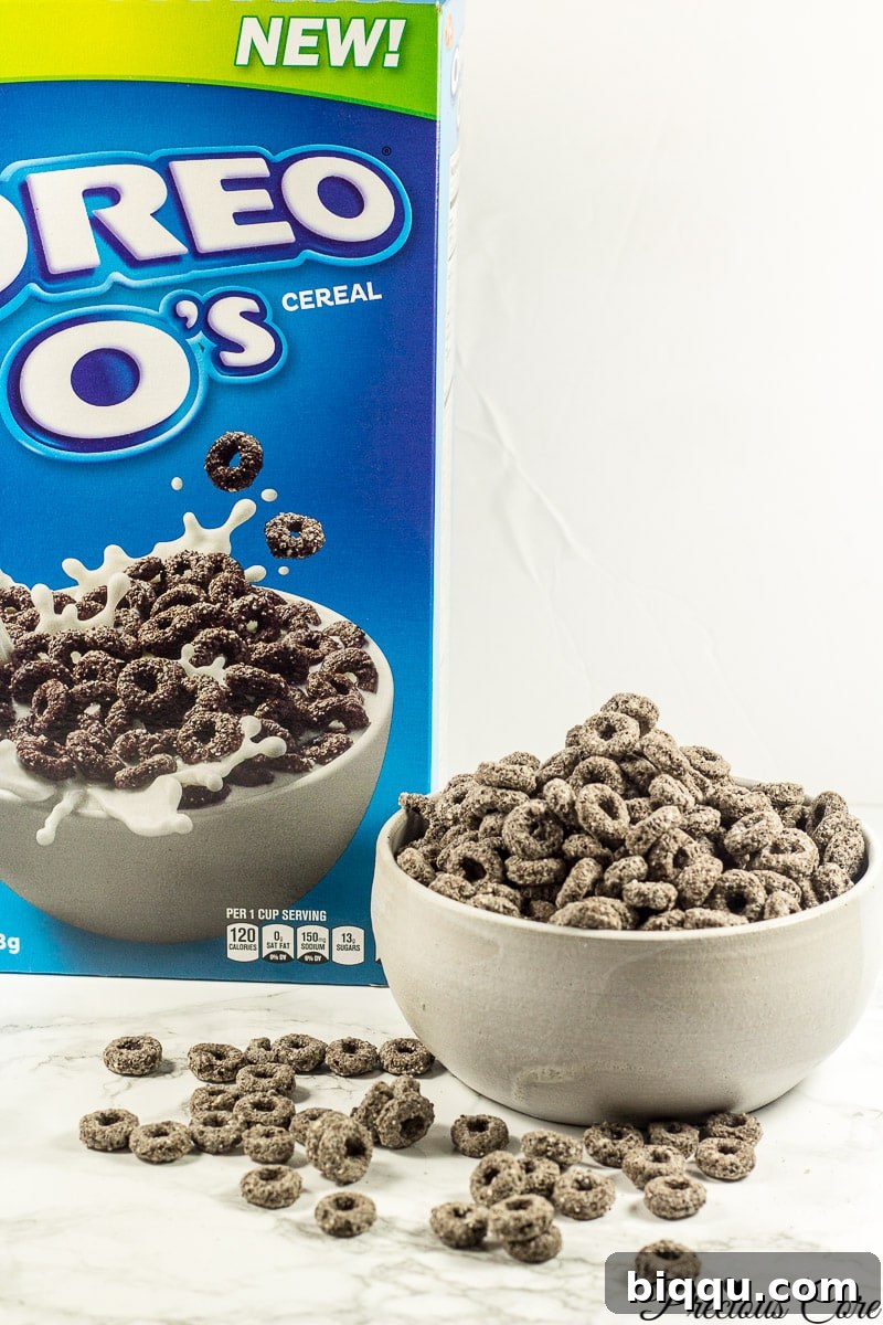 A vibrant box of Oreo O's Breakfast Cereal, highlighting its return to shelves.