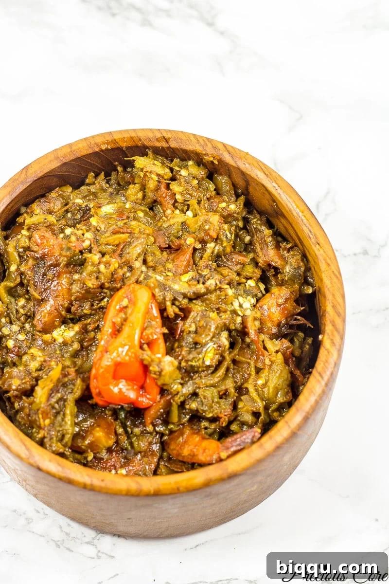 Authentic Nigerian garden egg stew.