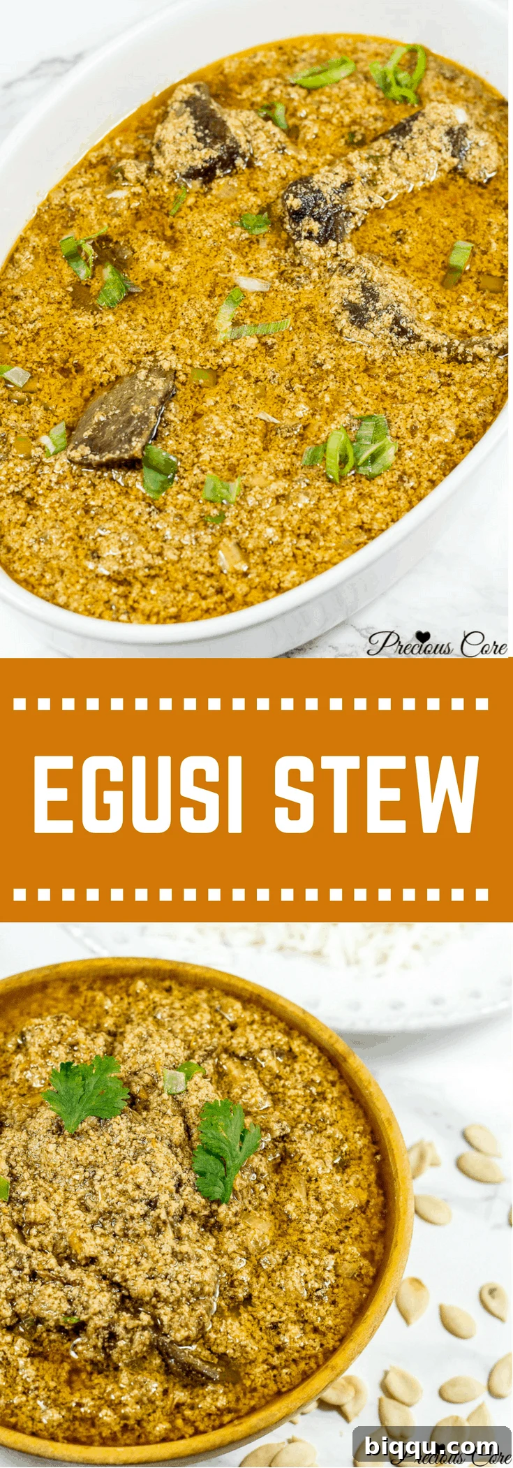 Authentic Egusi Stew 6 Collage with text "Egusi Stew recipe, authentic African food, how to cook Egusi"