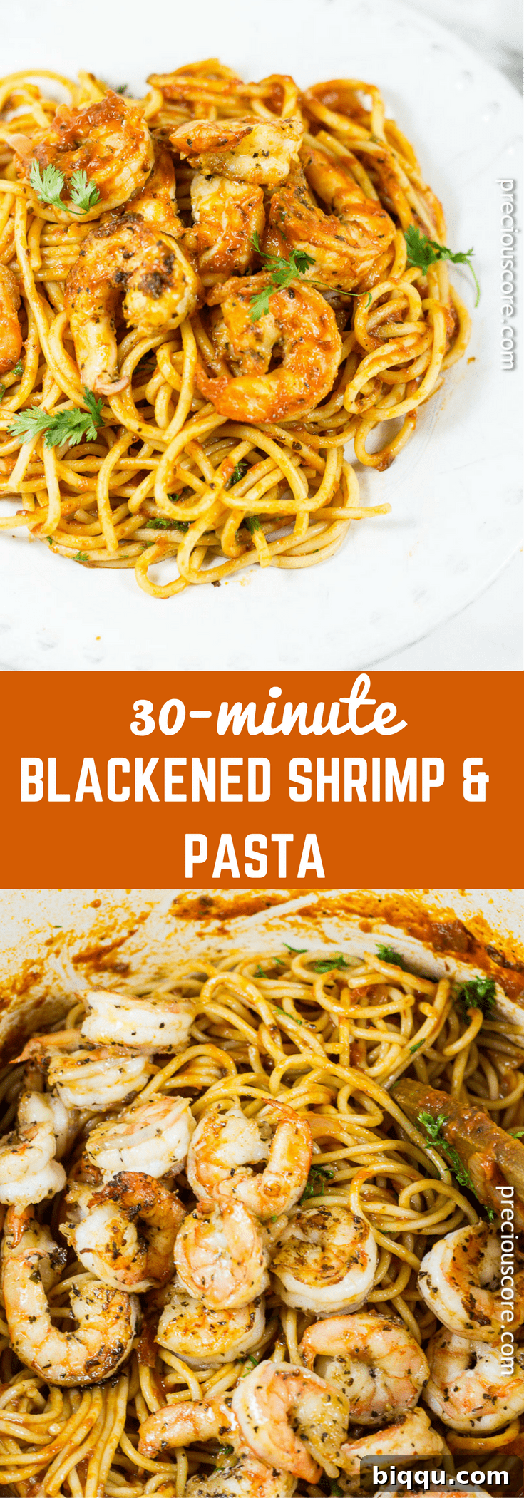 Creole Blackened Shrimp Pasta 12 Blackened shrimp pasta - a flavorful pasta dinner made in 30 minutes.