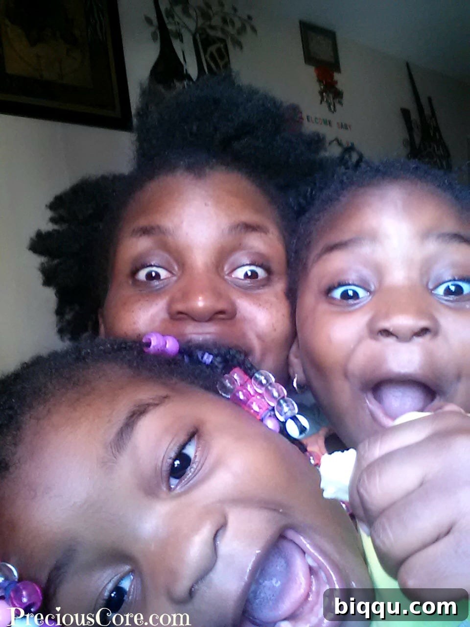 The author with her children, enjoying candid family moments.