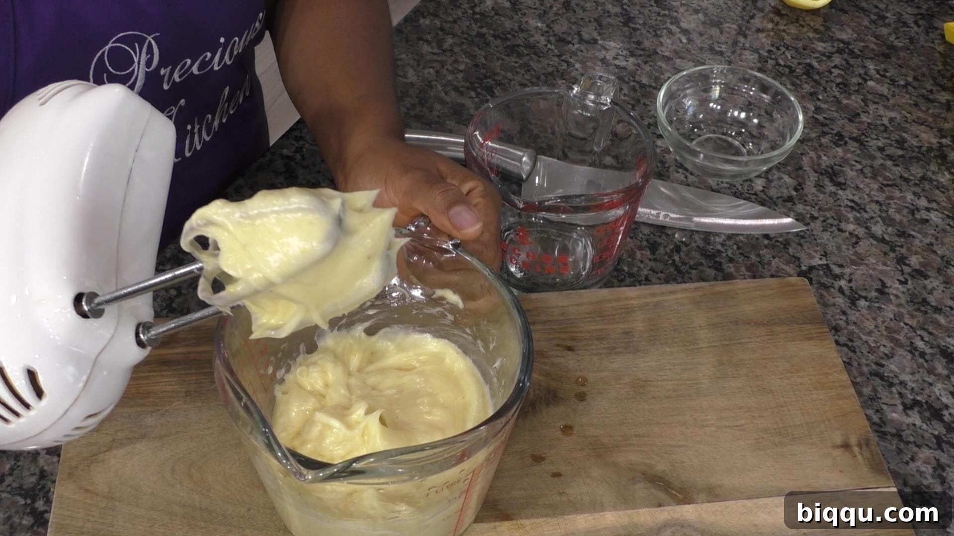 freshly made mayonnaise with a hand mixer