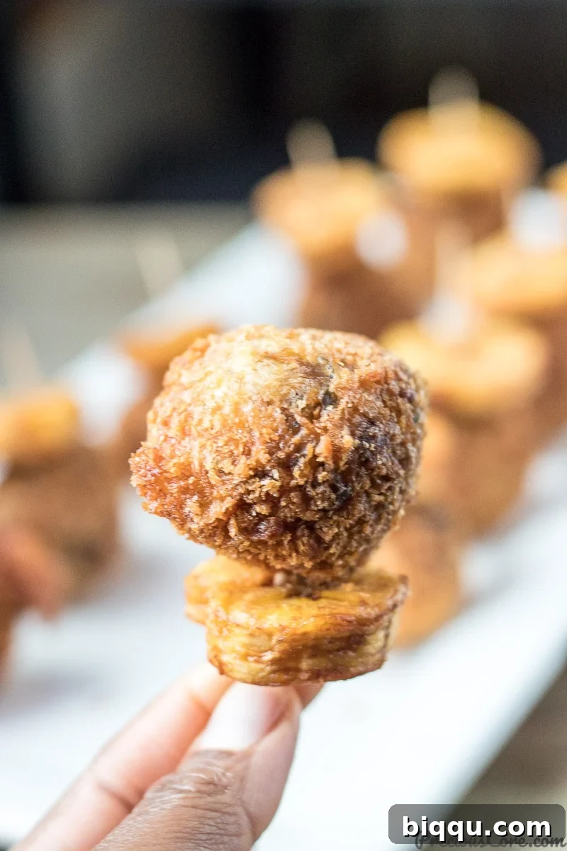 Close-up of crunchy African Fish Balls, showcasing their crispy exterior