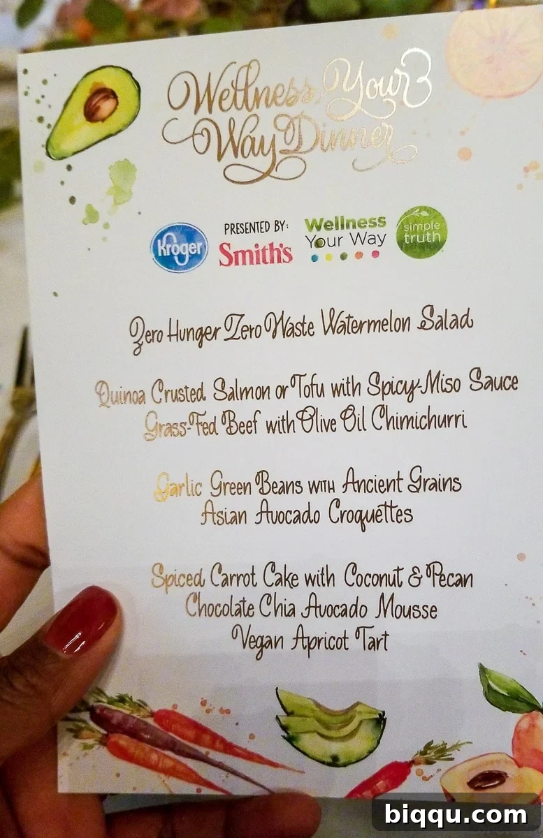 Detailed Dinner menu from the Everything Food Conference