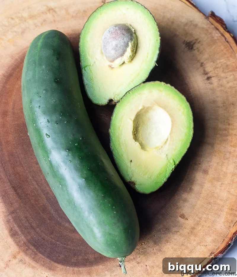 Cucumber and Avocado