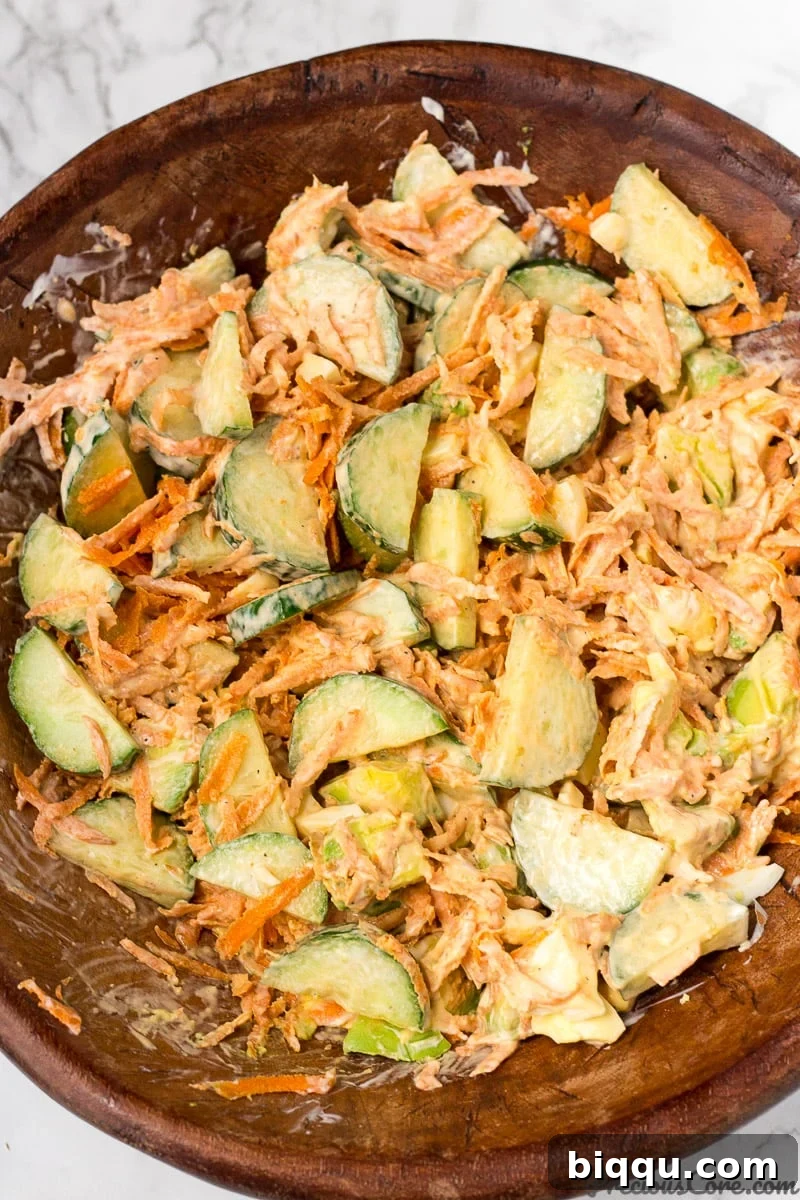 Delicious creamy Breakfast Salad ready to be served