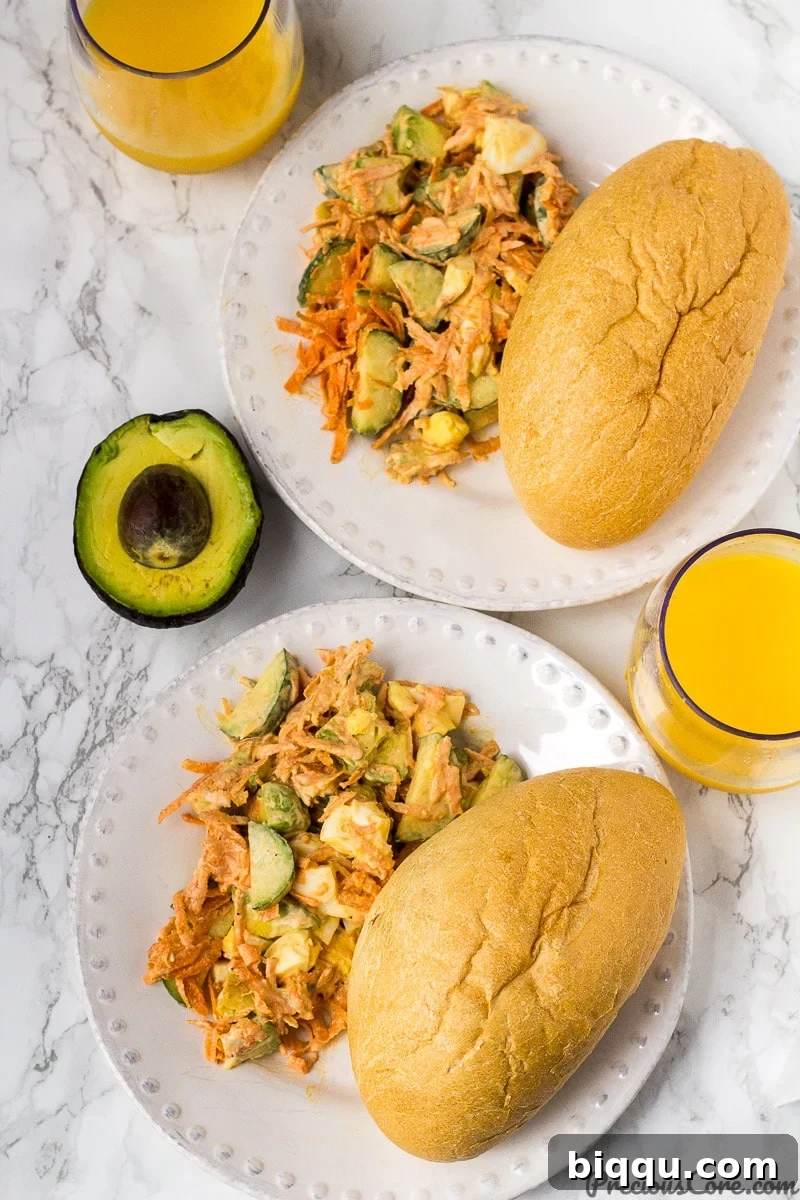 Delicious breakfast salad served with bread for a complete meal