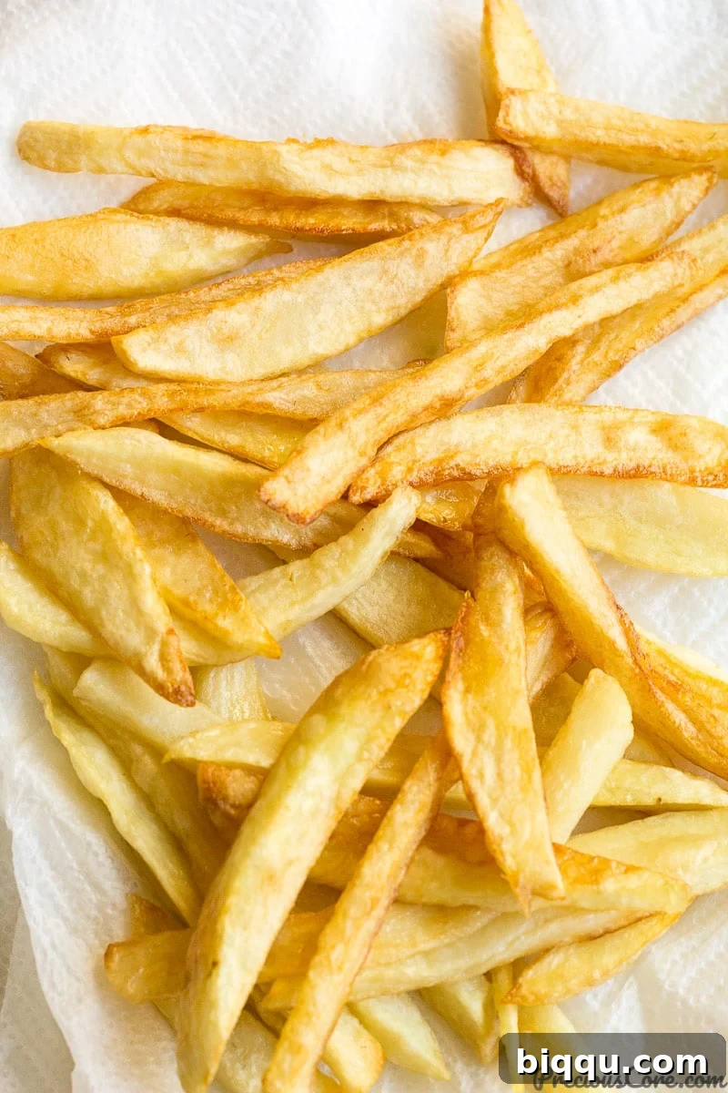 Crispy Homemade African French Fries on Paper Towel Ready to Serve