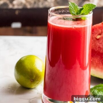 Watermelon Mint Juice - homemade