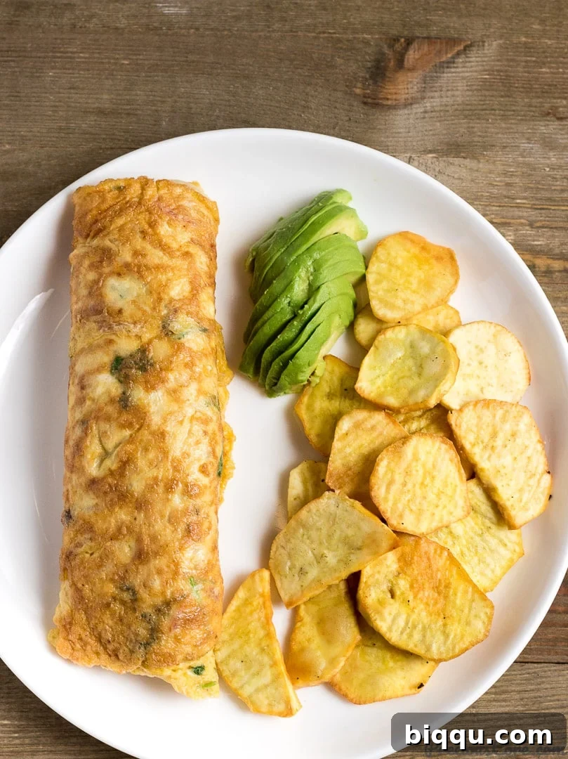 Flavorful African omelette accompanied by perfectly fried African sweet potatoes, a vibrant, savory, and satisfying dish.