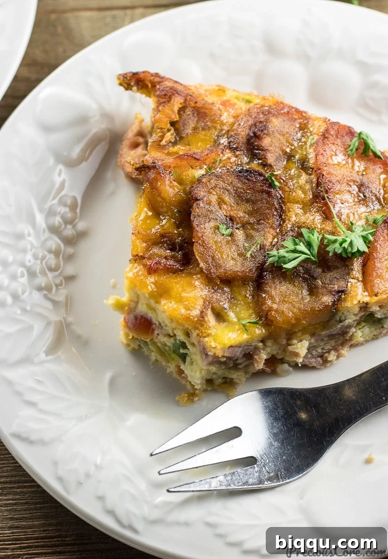 Island Frittata 5 Plantain frittata with various vegetables, highlighting a wholesome and colorful dish