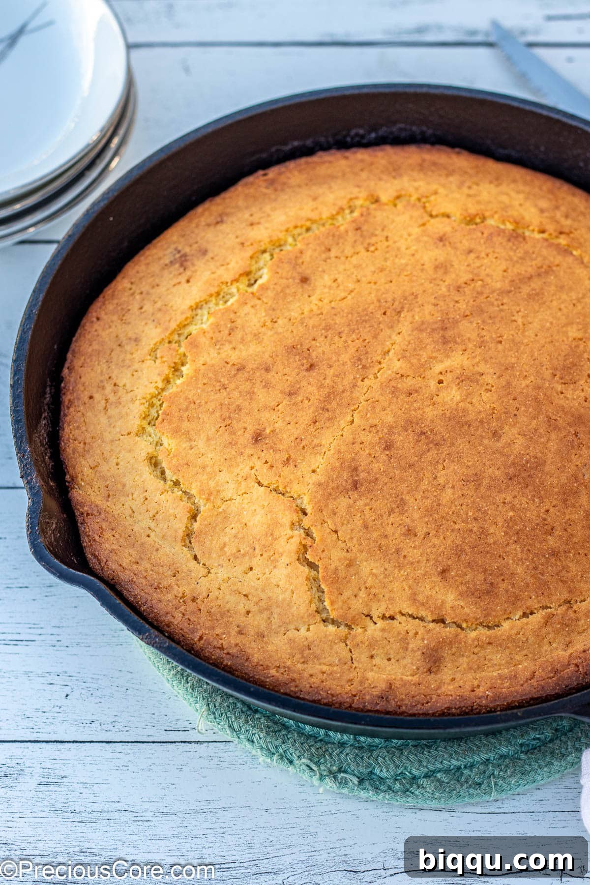 Fluffy Cornbread Without Buttermilk 3 Cornbread Without Buttermilk In Skillet.