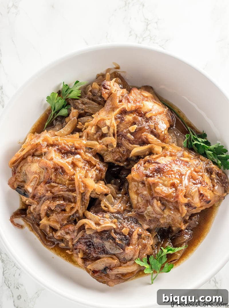 Senegalese Poulet Yassa in a bowl