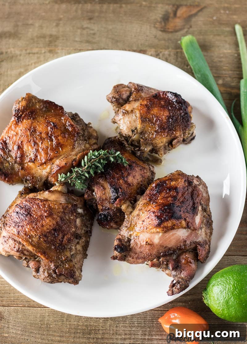 Delicious and Crispy Oven-Baked Jerk Chicken Thighs