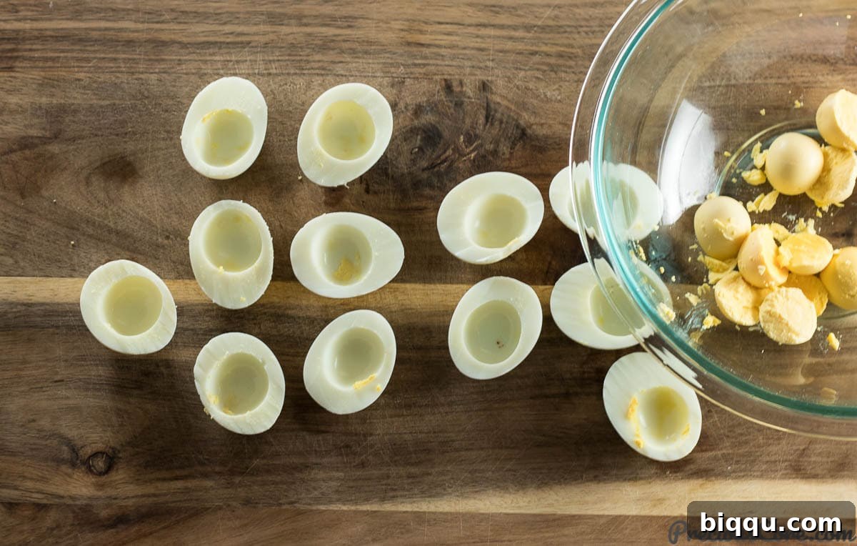 Deviled Eggs cut in halves