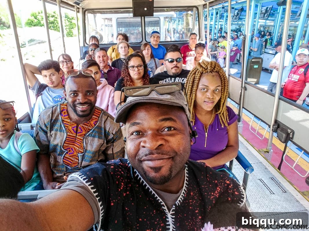 Beyond the Screen: Our Universal Studios Hollywood Adventure 3 People sitting on a tram.